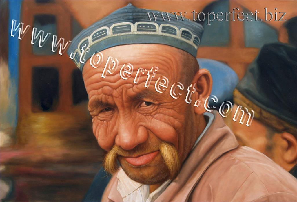 imd006 grandpa portrait Oil Paintings